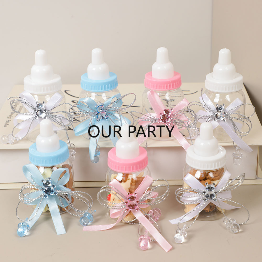 Party Games Baby Shower - Botella de alimentación de plástico para