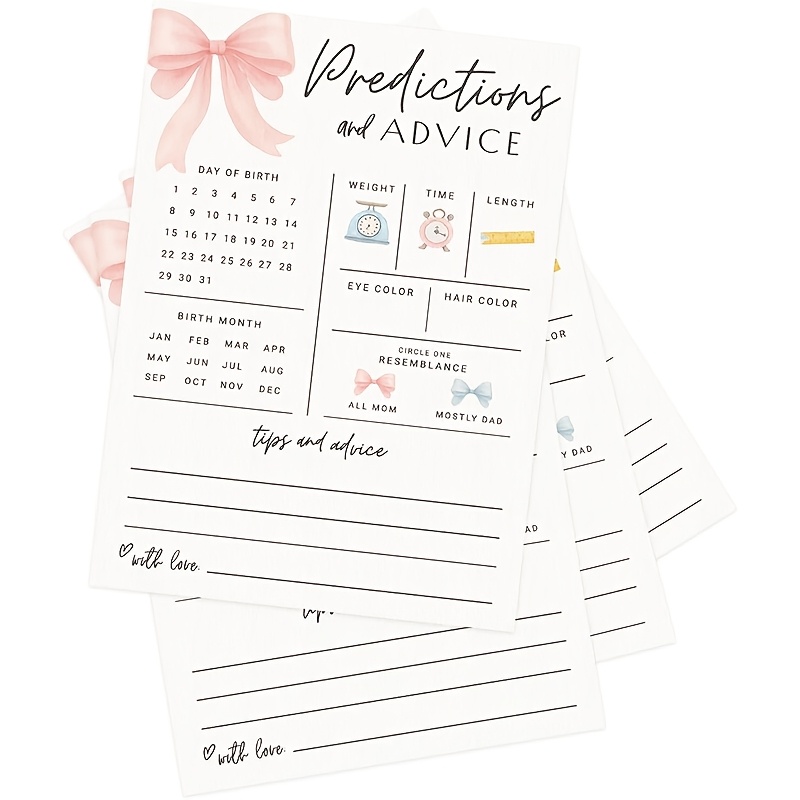20 Tarjetas de Predicción e In - Party Games Baby Shower reseña y precio