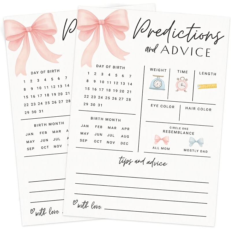 20 Tarjetas de Predicción e In - Party Games Baby Shower reseña y precio