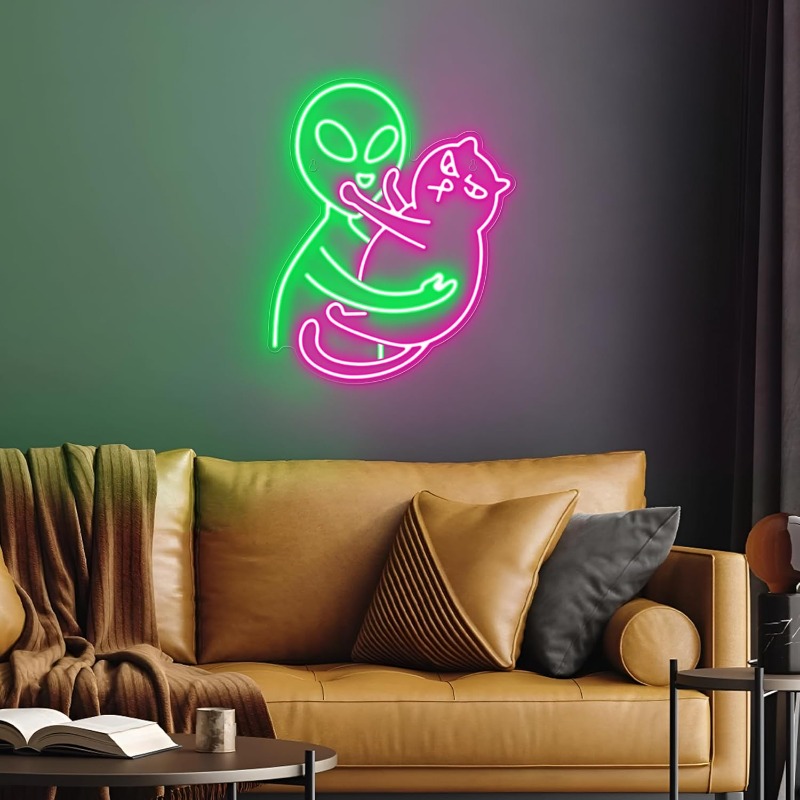 Letrero de neón Alien Cat, luz - Party Games Best reseña y precio